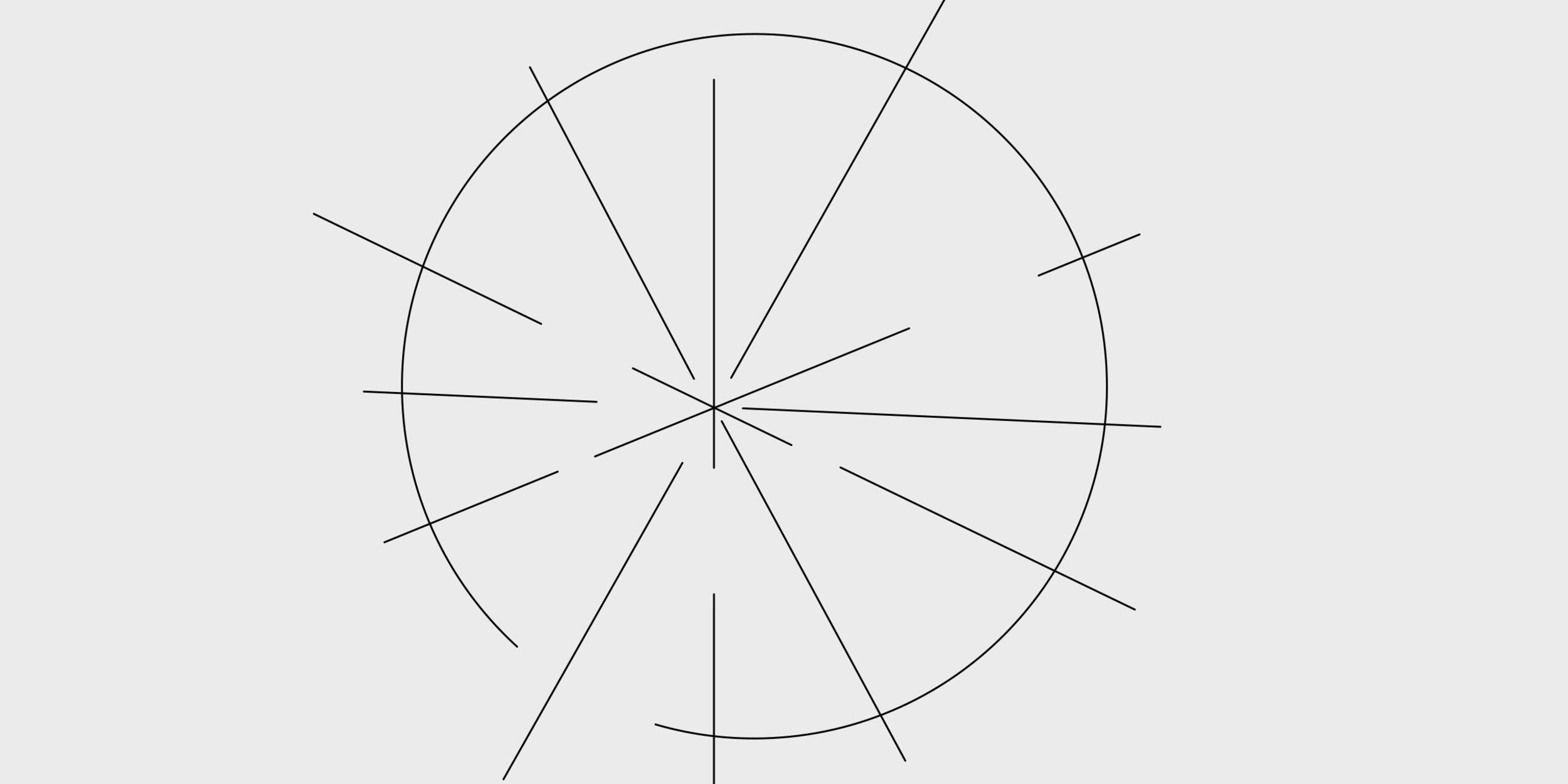 Illustration eines Kreises, aus dem Strahlen kommen