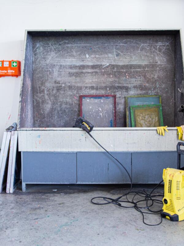 Textildruck, großes Waschbassin