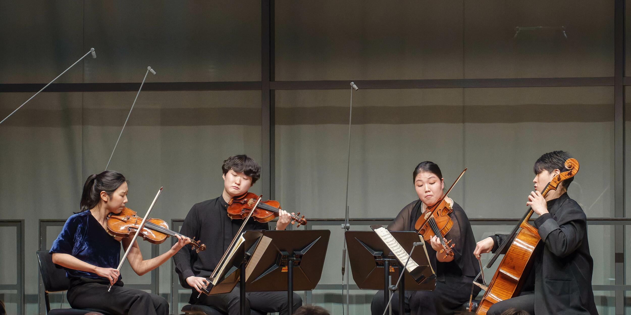 Arete Quartet gewinnt Internationalen Mozartwettbewerb | © Michel Klimt Arete Quartet auf der Bühne | © Michel Klimt