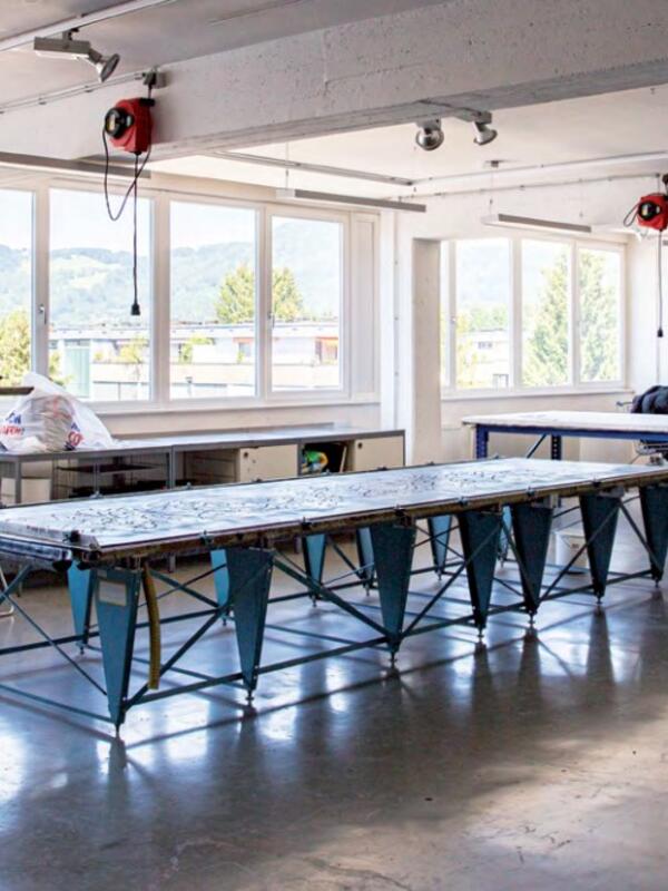 Textildruck, Arbeitstische